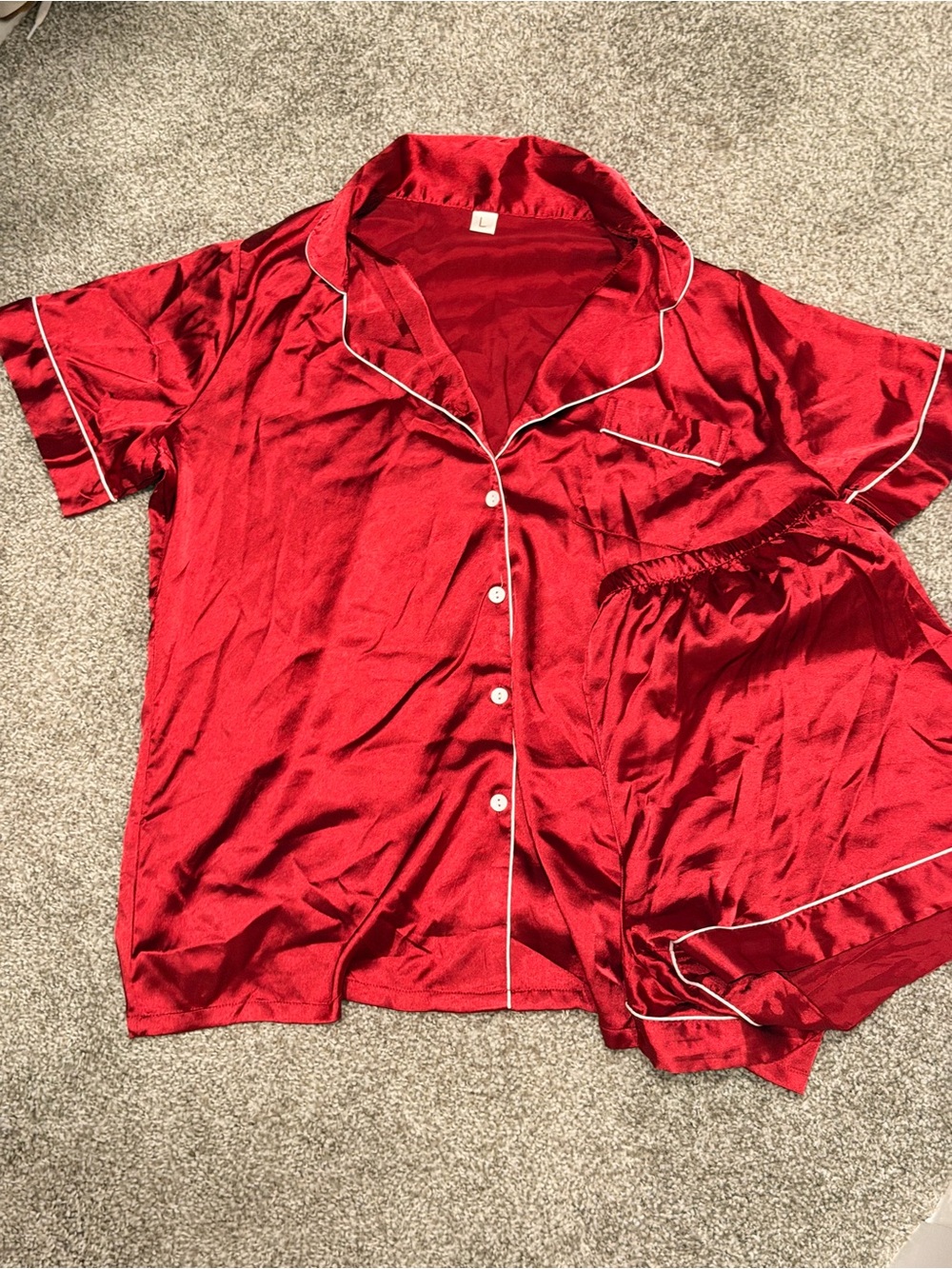 Silk Burgundy Pajama Set